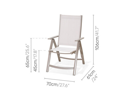 LifestyleGarden Morella - Multi Position Chair (Dimensions)