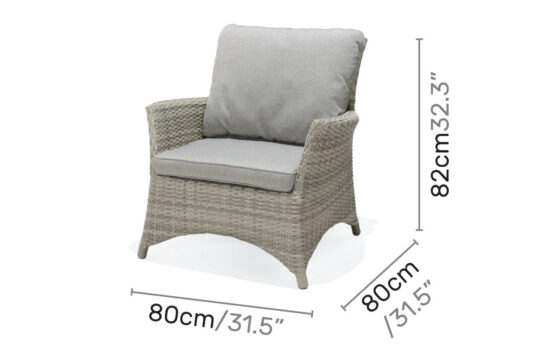 LifestyleGarden Aruba - Sofa Chair (Dimensions)