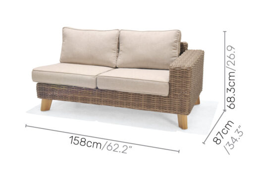 LifestyleGarden Bahamas - Deluxe Sofa - Right Hand (Dimensions)