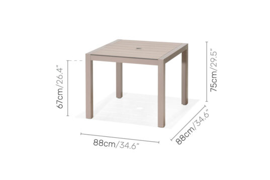 LifestyleGarden Morella - Square Dining Table (Dimensions)