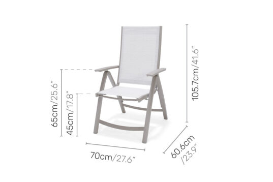 LifestyleGarden Morella - Multi Position Chair (dimensions)