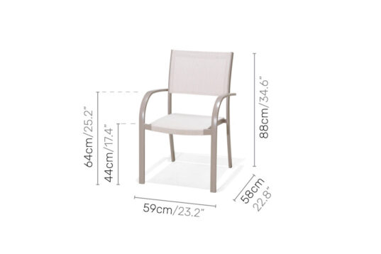 LifestyleGarden Morella - Stacking Chair (Dimensions)