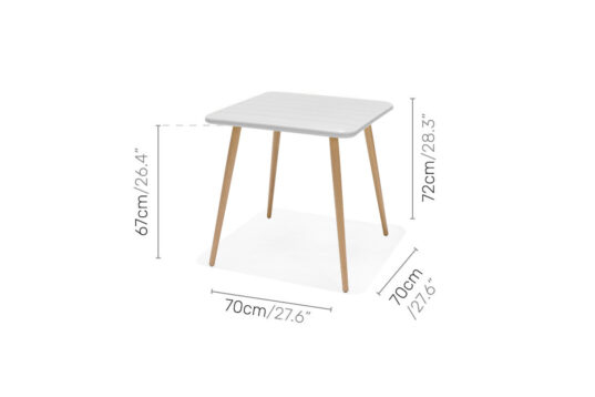 LifestyleGarden Nassau - Bistro Table (White) Dimensions