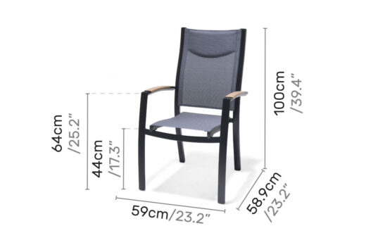 LifestyleGarden Panama Stacking Armchair (Dimensions)