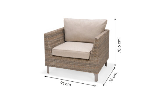 LifestyleGarden Bermuda Light - Sofa Chair (Dimensions)