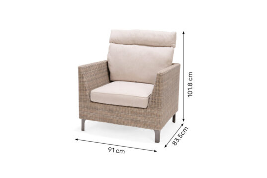 LifestyleGarden Bermuda Light - High Back Sofa Chair (Dimensions)