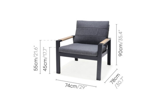 LifestyleGarden Panama Dark - Sofa Chair Dimensions